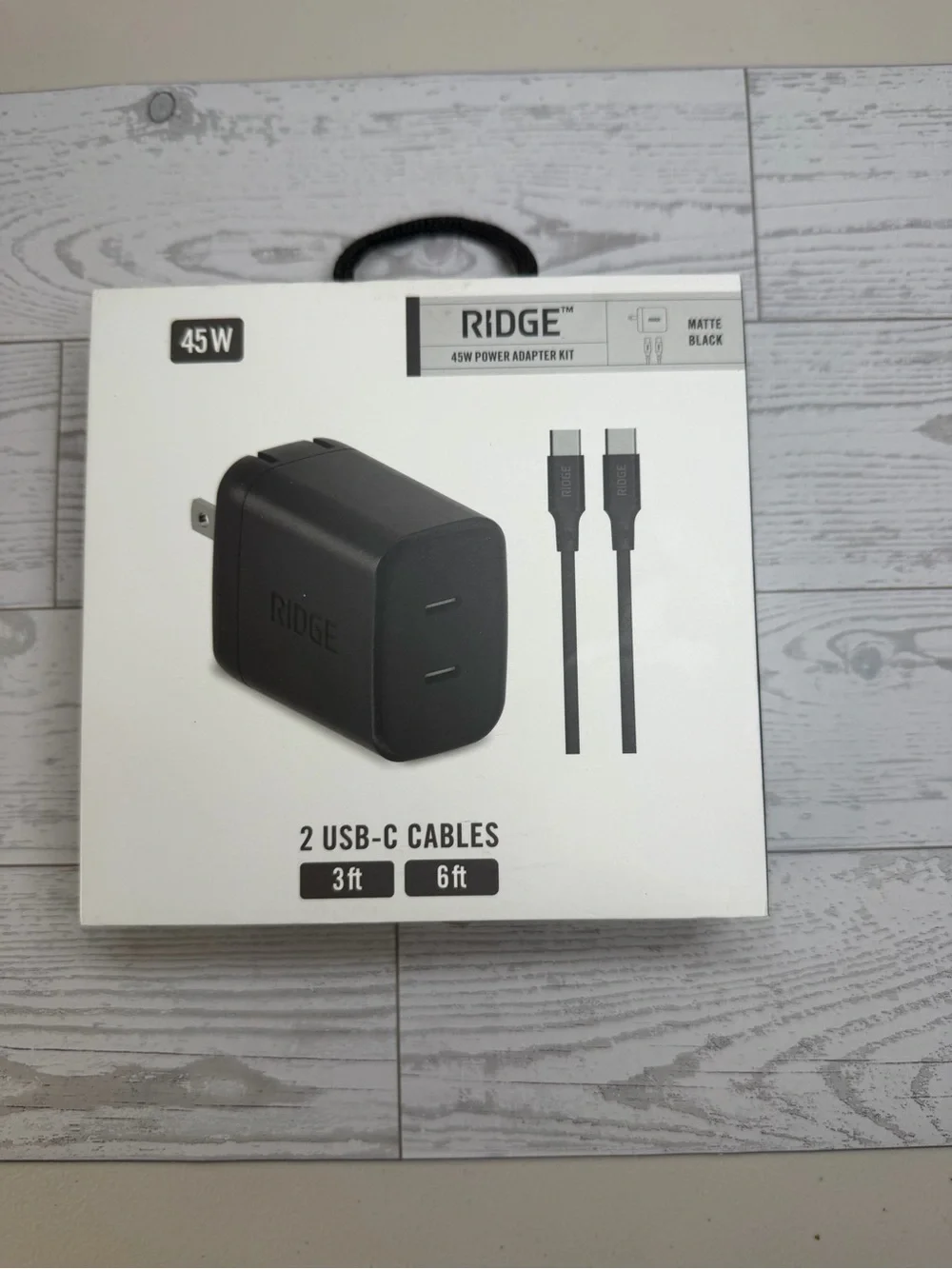 RIDGE WALL CHARGER | 45W POWER ADAPTER KIT | MATTE BLACK